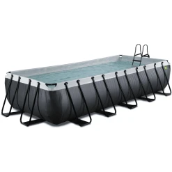 EXIT TOYS EXIT Black Leather Pool 540x250x100cm Mit Filterpumpe - Schwarz