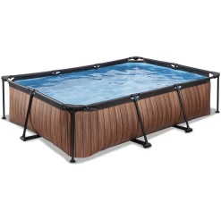 EXIT TOYS EXIT Frame Pool 300x200x65cm (12v) – Holz Optik