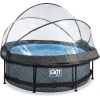 EXIT TOYS EXIT Frame Pool ø244x76cm (12v Kartusche Filterpumpe) – Grau + Sonnendach -Smoby-Shop exit frame pool o244x76cm 12v kartusche filterpumpe grau sonnendach a305889