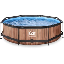 EXIT TOYS EXIT Frame Pool ø300x76cm (12v) – Holz Optik