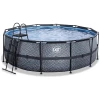 EXIT TOYS EXIT Frame Pool ø427x122cm (12v Sandfilter) – Grau -Smoby-Shop exit frame pool o427x122cm 12v sandfilter grau a305802