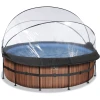 EXIT TOYS EXIT Frame Pool ø427x122cm (12v Sandfilter) – Holz Optik + Sonnendach -Smoby-Shop exit frame pool o427x122cm 12v sandfilter holz optik sonnendach a305961