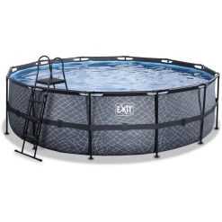 EXIT TOYS EXIT Frame Pool ø488x122cm (12v Filterpumpe) – Grau