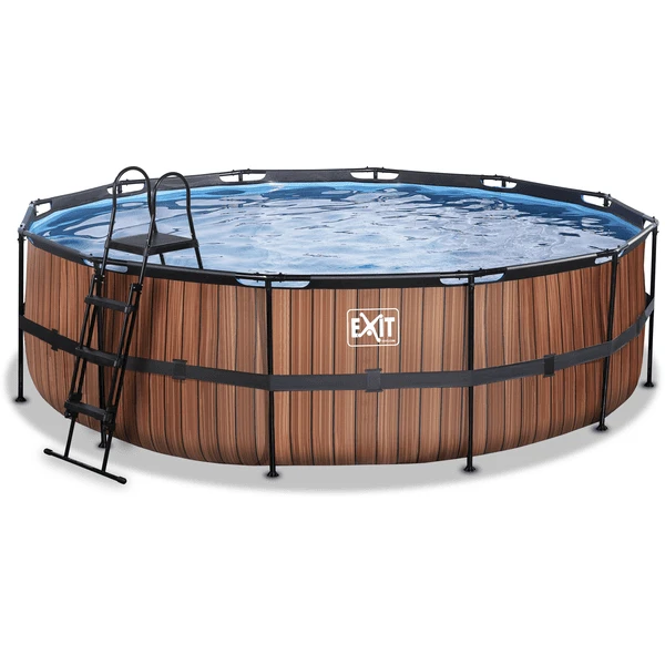 EXIT TOYS EXIT Frame Pool ø488x122cm (12v Sandfilter) – Holz Optik 3 EXIT TOYS EXIT Frame Pool ø488x122cm (12v Sandfilter) – Holz Optik
