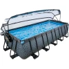 EXIT TOYS EXIT Pool Stone 540x250cm Mit Abdeckung Und Sandfilterpumpe, Grau -Smoby-Shop exit pool stone 540x250cm mit abdeckung und sandfilterpumpe grau a269420