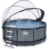 EXIT TOYS EXIT Stone Pool ø360x122cm Mit Abdeckung Und Sandfilterpumpe, Grau -Smoby-Shop exit stone pool o360x122cm mit abdeckung und sandfilterpumpe grau a294621