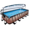 EXIT TOYS EXIT Wood Pool 540x250x100cm Mit Abdeckung, Sandfilter- Und Wärmepumpe, Braun -Smoby-Shop exit wood pool 540x250x100cm mit abdeckung sandfilter und waermepumpe braun a294606