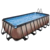 EXIT TOYS EXIT Wood Pool 540x250x122cm Mit Sandfilterpumpe, Braun -Smoby-Shop exit wood pool 540x250x122cm mit sandfilterpumpe braun a294616