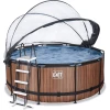 EXIT TOYS EXIT Wood Pool ø360x122cm Mit Abdeckung Und Sandfilterpumpe, Braun -Smoby-Shop exit wood pool o360x122cm mit abdeckung und sandfilterpumpe braun a294623