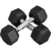 HOMCOM Kurzhantel 2er Set In Hexagon Form Schwarz, Silber