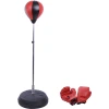 HOMCOM Punchingball-Set Mit Boxhandschuhe Schwarz, Silber, Rot -Smoby-Shop homcom punchingball set mit boxhandschuhe schwarz silber rot a328488