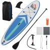 HOMCOM Surfbrett Mit Paddel Aufblasbar Blau, Weiß -Smoby-Shop homcom surfbrett mit paddel aufblasbar blau weiss a328534