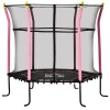 HOMCOM Trampolin Mit Sicherheitsnetz Schwarz, Rosa -Smoby-Shop homcom trampolin mit sicherheitsnetz schwarz rosa a355295