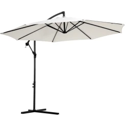 Outsunny Ampelschirm Mit Handkurbel Creme