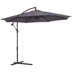 Outsunny Ampelschirm Mit Handkurbel Grau