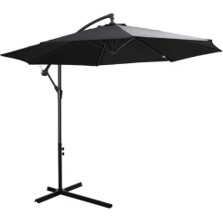 Outsunny Ampelschirm Mit Handkurbel Schwarz