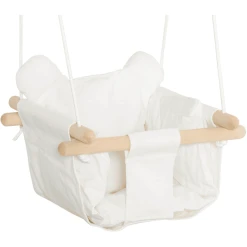 Outsunny Babyschaukel Mit Kissen Cremeweiß