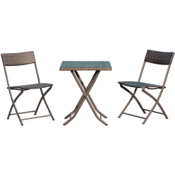 Outsunny Balkonmöbel Als 3-teiliges Set Kaffeebraun