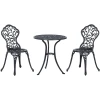 Outsunny Bistroset Mit 2 Stühlen Und Tisch Mit Blätter-Design Schwarz -Smoby-Shop outsunny bistroset mit 2 stuehlen und tisch mit blaetter design schwarz a360428