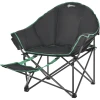 Outsunny Campingstuhl Mit Fußstütze Schwarz, Grün