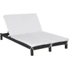 Outsunny Doppelliege Mit Verstellbarer Rückenlehne Schwarz/cremeweiß -Smoby-Shop outsunny doppelliege mit verstellbarer rueckenlehne schwarz cremeweiss a353884