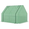 Outsunny Foliengewächshaus Mit Tür Zum Aufrollen Grün, Silber -Smoby-Shop outsunny foliengewaechshaus mit tuer zum aufrollen gruen silber a370949