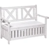 Outsunny Gartenbank 2-Sitzer Mit Armlehnen Weiß -Smoby-Shop outsunny gartenbank 2 sitzer mit armlehnen weiss a380376