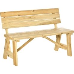 Outsunny Gartenbank Für 2 Personen Natur