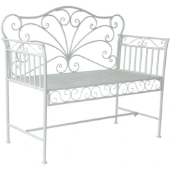 Outsunny Gartenbank Im Vintage Stil Milchweiß