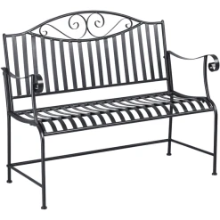 Outsunny Gartenbank Mit Stapelbarfunktion Grau