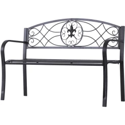 Outsunny Gartenbank Schwarz