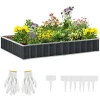 Outsunny Gartenbeet Inclusive Gartenhandschuhen Und Beetschildern Grau -Smoby-Shop outsunny gartenbeet inclusive gartenhandschuhen und beetschildern grau a361546