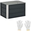 Outsunny Gartenbeet Inklusive Gartenhandschuhen Grau -Smoby-Shop outsunny gartenbeet inklusive gartenhandschuhen grau a361543