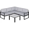 Outsunny Gartengarnitur Mit Beistelltisch Und Sitzpolstern, 3-teilig Grau -Smoby-Shop outsunny gartengarnitur mit beistelltisch und sitzpolstern 3 teilig grau a380793
