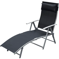 Outsunny Gartenliege Mit Kissen Schwarz