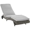 Outsunny Gartenliege Mit Rädern Grau -Smoby-Shop outsunny gartenliege mit raedern grau a380545