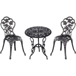 Outsunny Gartenmöbel Als 3-teiliges Set Schwarz