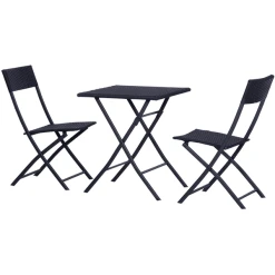 Outsunny Gartenmöbel Als 3-teiliges Set Schwarz