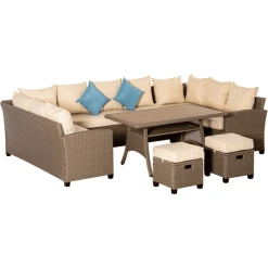 Outsunny Gartenmöbel Set Bestehend Aus 6 Teilen Braun