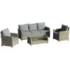 Outsunny Gartenmöbel Set Mit Couchtisch Bunt 1 Outsunny Gartenmöbel Set Mit Couchtisch Bunt -Smoby-Shop outsunny gartenmoebel set mit couchtisch bunt a380548