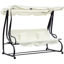Outsunny Gartenschaukel Mit Dach Weiß