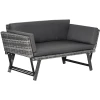 Outsunny Gartensofa Mit Klappbaren Armlehnen Grau -Smoby-Shop outsunny gartensofa mit klappbaren armlehnen grau a380424