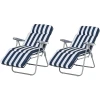 Outsunny Gartenstühle Mit Verstellbarer Rückenlehne Und Polster Blau-weiß -Smoby-Shop outsunny gartenstuehle mit verstellbarer rueckenlehne und polster blau weiss a354599