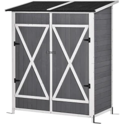 Outsunny Gerätehaus Mit 2 Türen Grau