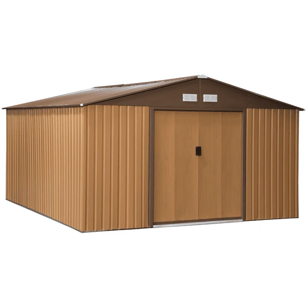 Outsunny Geräteschuppen Braun 3 Outsunny Geräteschuppen Braun