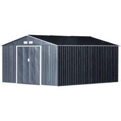Outsunny Geräteschuppen Grau