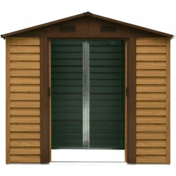 Outsunny Geräteschuppen In Holzmaserungsimitat Braun