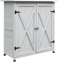 Outsunny Geräteschuppen Mit 2 Türen Weiß