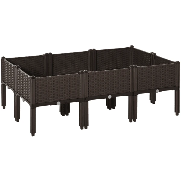 Outsunny Hochbeet Mit Abflusslöchern Braun 3 Outsunny Hochbeet Mit Abflusslöchern Braun