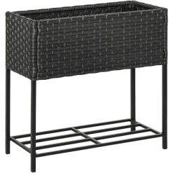 Outsunny Hochbeet Mit Ablage Braun